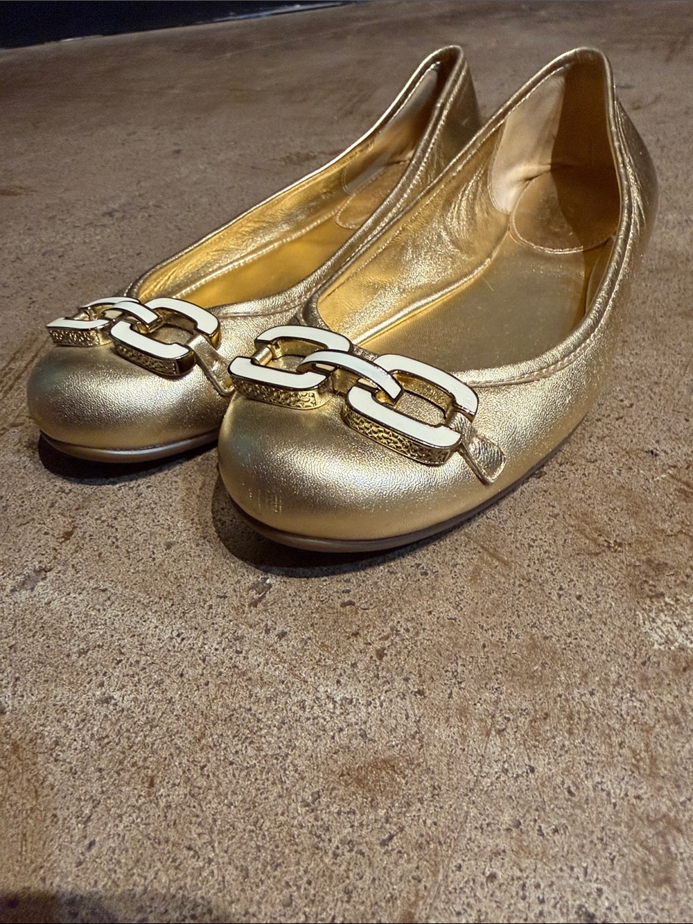 Coach Gold Ashleen Ballet Flats - Picture 2 of 7